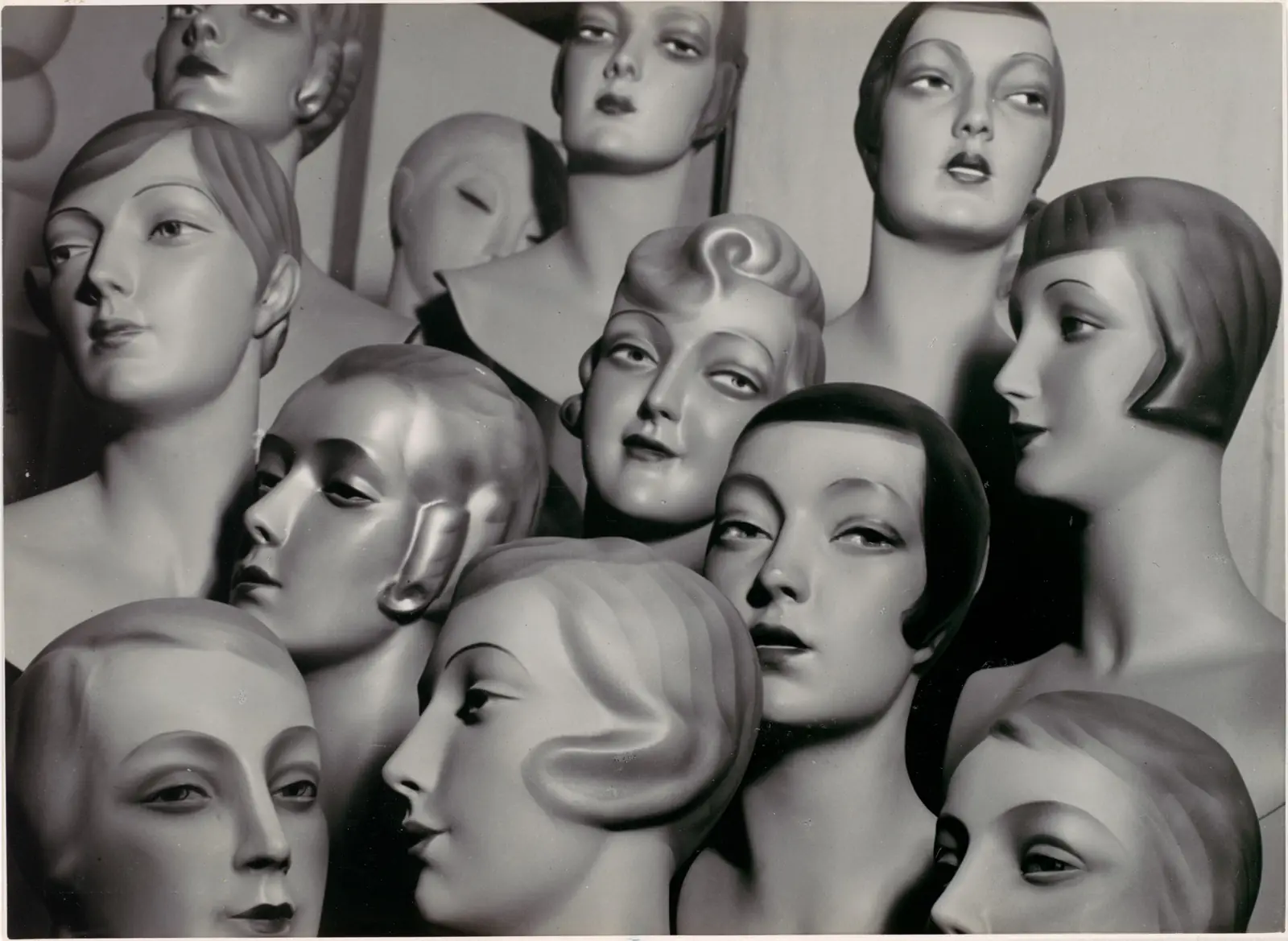 Twelve archival mannequin heads