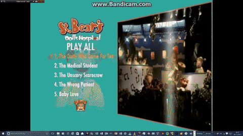 A looping recovered recording of the St. Bear's Doll Hospital menu and showroom